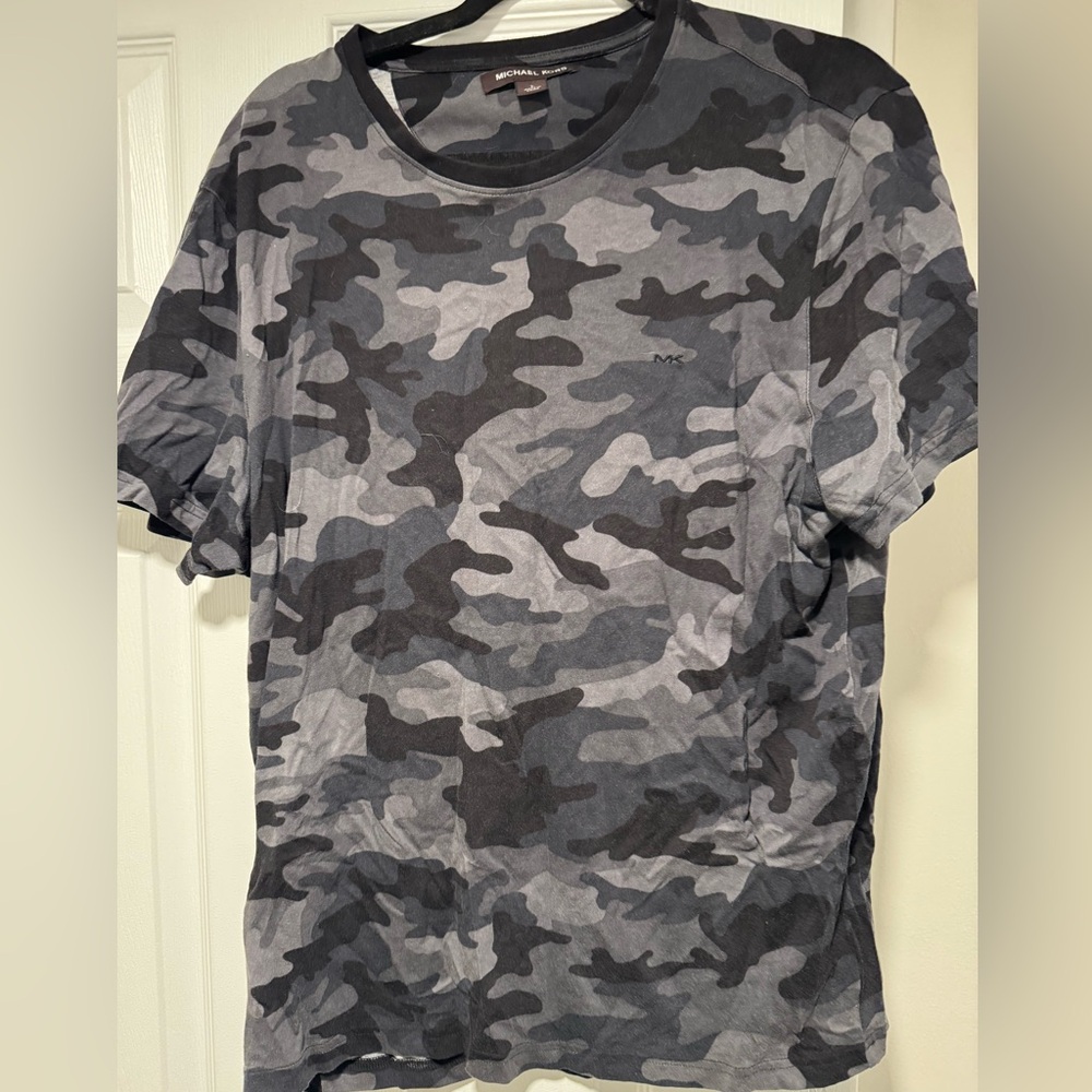 Michael Kors Black and Gray Camo Men's Tee